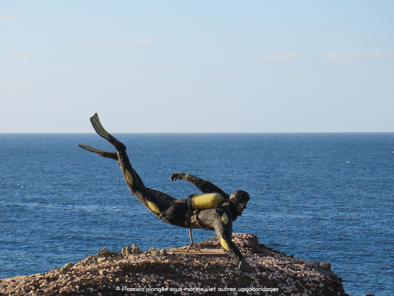 plongée cap-vert statue plongeur Ponta do Sol Santo Antao 
